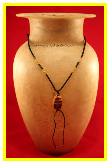Brown scarab necklace