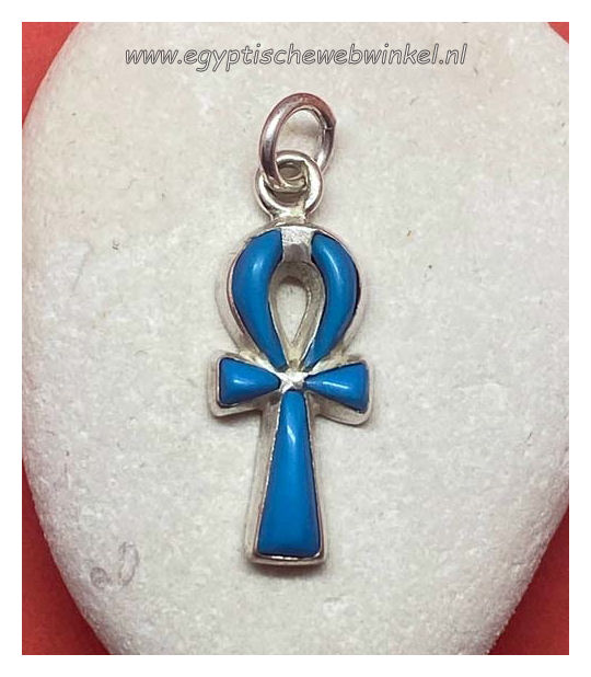 Ankh silver pendant with turkoois
